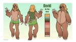 anthro blonde_hair clothing hair long_hair male plushie solo underwear sorbet_(artist) mammal pilosan sloth xenarthran absurd_res hi_res model_sheet