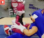 3d_(artwork) anthro big_butt blue_body blue_fur bodily_fluids bottomless butt camseven chip_(sonic) clothed clothing cum cum_drip cum_in_ass cum_inside cum_on_butt cum_on_chest cum_on_penis dialogue digital_media_(artwork) dripping duo english_text eulipotyphlan eye_contact femboy fur genital_fluids genitals gym hair hands_on_hips hedgehog hi_res looking_at_another male male/male mammal mostly_nude on_ground open_mouth penis red_body red_fur sega size_difference sonic_the_hedgehog sonic_the_hedgehog_(series) sonic_unleashed sweat sweaty_genitalia sweaty_penis teapot_(body_type) text thick_thighs tongue tongue_out topwear unknown_species watermark white_hair wide_hips wings