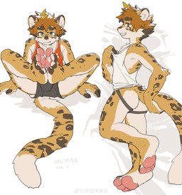 4_toes anthro barefoot black_spots bottomwear brown_hair bulge butt claws clothing feet finger_claws flirting flirting_with_viewer foot_focus fur green_eyes hair jockstrap kemono looking_at_viewer male pawpads paws pink_nose pink_pawpads plantigrade shirt shorts sitting soles solo spots tan_body tan_fur tank_top toe_claws toes topwear underwear weibo_logo yellow_body yellow_fur milkybot weibo felid leopard mammal pantherine 2025 absurd_res alternate_version_at_source hi_res signature watermark