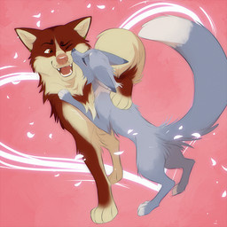 black_nose blue_body blue_fur curled_tail dipstick_tail duo eyes_closed female feral fur hug hugging_another kissing_cheek looking_at_another male male/female markings one_eye_closed open_mouth open_smile orange_eyes pink_nose red_body red_fur romantic romantic_couple simple_background size_difference smaller_female smile snout standing tail tail_markings tan_body tan_fur toony white_markings azzai kallik_(enigmasyndrome) lavanda_(azzai) canid canine canis domestic_dog fox husky mammal nordic_sled_dog spitz 1:1 2024 colored colored_sketch digital_drawing_(artwork) digital_media_(artwork) shaded sketch
