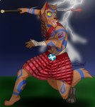 amputee angry anthro athletic bandage blood blood_in_mouth blood_on_face blue_eyes bodily_fluids bodypaint braided_hair brown_body brown_fur brown_hair claws disability electricity facial_hair fluffy fur gore hair holding_melee_weapon holding_object holding_sword holding_weapon kilt lightning long_hair male melee_weapon missing_leg missing_limb open_mouth outside prosthetic prosthetic_arm prosthetic_limb saliva scottish scottish_flag solo sword teeth war_paint warpaint warrior weapon woad yellow_sclera zer0rebel4 mythology thomas_ii_(zer0rebel4) canid canine canis mammal mythological_canine mythological_creature werecanid werecanine werecreature werewolf wolf 2022 absurd_res digital_media_(artwork) hi_res shaded