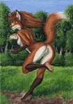 anthro breasts butt female forest genitals grass happy outside plant plantigrade presenting presenting_hindquarters pussy running seductive side_boob smile solo tail tree yellow_eyes syntech canid canine fox mammal 2023 hi_res oil_painting_(artwork) painting_(artwork) traditional_media_(artwork) traditional_painting_(artwork)