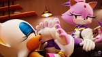 5_toes anthro blush clothing duo feet female female/female foot_fetish foot_focus foot_lick foot_play forehead_gem gem gloves handwear humanoid_feet licking plantigrade shoes_removed soles stirrup_legwear toes tongue tongue_out milkmeister3d sega sonic_the_hedgehog_(series) blaze_the_cat rouge_the_bat bat domestic_cat felid feline felis mammal 16:9 3d_(artwork) 4k absurd_res digital_media_(artwork) hi_res widescreen