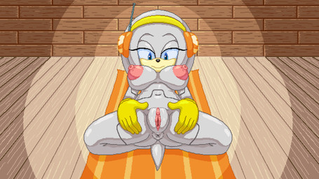 anthro anus big_breasts blue_eyes breasts clitoris cybernetics female genitals grey_body looking_at_viewer machine navel nipples solo spread_legs spread_vulva spreading tail vulva mykiio fan_character zeta_the_echidna android cyborg echidna mammal monotreme robot 16:9 animated hi_res widescreen