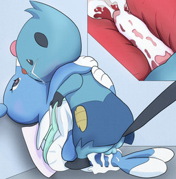 backsack balls balls_deep bodily_fluids cum cum_drip cum_inside dripping duo female female_penetrated genital_fluids genitals heart_eyes heart_symbol hug internal interspecies kissing male male/female male_penetrating male_penetrating_female orgasm penetration sex feylos nintendo pokemon brionne dewott generation_5_pokemon generation_7_pokemon pokemon_(species) hi_res