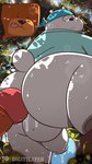 anthro big_butt black_nose blush brown_body butt duo erection genitals male outside penis plant solo_focus surprise tongue tongue_out tree white_body digitslayer bear_and_breakfast cartoon_network we_bare_bears hank_(bear_and_breakfast) ice_bear_(we_bare_bears) bear mammal polar_bear ursine 2022