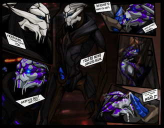 bodily_fluids cum duo forced genital_fluids genitals holding_penis male male/male oral penis questionable_consent standing meken bioware electronic_arts mass_effect alien turian