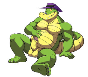 3_toes 4_fingers anthro balls belly clothing erection feet fingers foreskin genitals green_body hat headgear headwear humanoid_genitalia humanoid_penis male moobs nude one_eye_closed overweight overweight_male penis purple_clothing purple_hat purple_headwear simple_background sitting soles solo teeth toes vein veiny_penis white_background wink yellow_body yellow_sclera xnxiaoniu brok_the_investigator cowcat_games brok_(brok_the_investigator) alligator alligatorid crocodile crocodilian reptile scalie 2025 digital_drawing_(artwork) digital_media_(artwork) hi_res