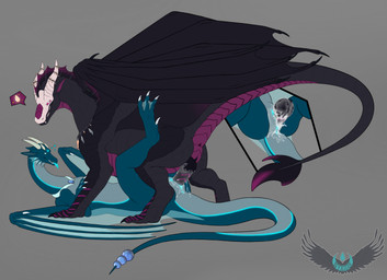 4_claws 4_horns accessory anus bent_legs black_body black_membrane blue_body blue_markings blue_tongue bodily_fluids cheek_frill claws countershade_neck countershade_tail countershade_torso countershading crescent_moon_(marking) cum cum_from_vagina cum_in_vagina cum_inside cutaway duo erection feet female female_feral female_on_bottom female_penetrated feral feral_on_feral feral_penetrated feral_penetrating feral_penetrating_feral foot_markings frill_(anatomy) from_front_position furgonomics genital_fluids genital_markings genitals glowing glowing_markings glowing_tongue grey_background grey_body grey_countershading grey_membrane head_crest head_frill head_markings heart_symbol horn horn_accessory impregnation_attempt intraspecies jewelry knot leg_markings logo lying male male/female male_feral male_on_top male_penetrating male_penetrating_female markings membrane_(anatomy) membranous_frill membranous_wings moon_(marking) multi_horn necklace neckwear_only on_back on_bottom on_top penetration penile penile_penetration penis penis_in_vagina penis_markings pointy_ears purple_body purple_eyes purple_markings purple_scales quadruped ridged_horn scales sex sharp_teeth simple_background smooth_horn tail tapering_tail teeth teeth_showing toe_claws toes tongue touching_leg vaginal vaginal_penetration ventral_scales webbed_feet white_toe_claws wing_claws wings nyxius european_mythology mythology aysu_(roxannetheokami) virul dragon mythological_creature mythological_scalie scalie western_dragon winged_dragon artist_logo digital_media_(artwork) hi_res