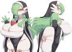 big_breasts big_butt black_clothing black_dress breasts butt cleavage clothed clothing dress eye_bags eyeshadow female habit heart_symbol huge_breasts looking_at_viewer makeup nun red_eyes simple_background smile solo standing thick_thighs white_background white_body white_skin wide_hips cervina7_(artist) nintendo pokemon gardevoir generation_3_pokemon humanoid pokemon_(species) 2023 absurd_res digital_media_(artwork) hi_res