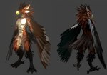 anthro black_sclera digitigrade feathers featureless_crotch feet male solo standing talons teeth toes winged_arms wings zealotdkd avian 3d_(artwork) digital_media_(artwork) hi_res model_sheet