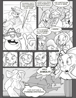 anthro buckteeth clothing constricted_pupils dialogue electronics female group hair head_swap jumpsuit laugh long_hair male oh_my_god ponytail pupils realization shocked small_pupils tail teeth television text thinking what chris_fischer chip_'n_dale_rescue_rangers disney chip_(disney) foxglove_(cdrr) monterey_jack_(cdrr) sparky_(cdrr) tammy_squirrel bat chipmunk ground_squirrel mammal mouse murid murine rodent sciurid tree_squirrel comic english_text hi_res