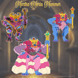 armor barely_visible_genitalia barely_visible_vulva big_breasts breasts claws female genitals holding_scepter multi_arm multi_eye multi_limb scepter solo thick_thighs toe_claws vulva wide_hips fruitybootyraptor martha_maria_mummer humanoid mimic mimic_chest 1:1 absurd_res hi_res