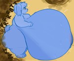 anthro belly big_belly bloated bodily_fluids fart fart_cloud fart_fetish huge_belly hyper hyper_belly inflated_belly male morbidly_obese obese overweight short_stack solo sweat sweatdrop gooeysmellydog hoven canid canine mammal hi_res