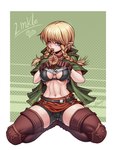 blonde_hair blue_eyes breasts camel_toe clothed clothing clothing_lift compass female hair inviting kneeling looking_at_viewer navel not_furry shirt shirt_lift simple_background smile solo topwear karosu-maker hyrule_warriors nintendo the_legend_of_zelda linkle humanoid hylian 2018 hi_res unavailable_at_source