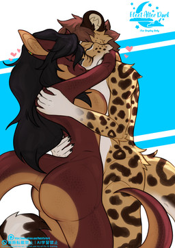 anthro areola biped breasts butt claws duo female fingers front_view fur hair male nude nude_anthro nude_female nude_male rear_view scales simple_background smile standing tail fleet-foot mythology dragon felid feline mammal mythological_creature mythological_scalie scalie 2026 digital_drawing_(artwork) digital_media_(artwork) hi_res
