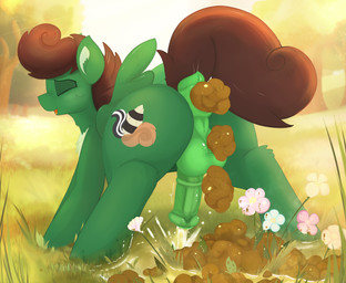 animal_genitalia animal_penis anus aroused balls bodily_fluids brown_hair brown_mane brown_tail butt corn cutie_mark equine_anus equine_genitalia equine_penis erection eyes_closed feces feces_on_ground feces_pile feces_smear feces_stain feral fertilizer fertilizing flower fluffy fluffy_chest food food_in_feces fur genital_fluids genitals grass green_anus green_balls green_body green_fur green_penis hair hay hooves horse_feces male male_feral mane nature nature_background object_in_feces outside peegasm peeing peeing_on_ground peeing_while_erect penis plant pooping pooping_on_grass puffy_anus raccoon_tail raised_tail relieved scatplay skunk_tail solo spread_legs spreading squirrel_tail story_included tail tail_anus tree tree_trunk urine urine_on_ground urine_on_leg urine_on_own_legs urine_on_self urine_pool urine_pooling urine_splash urine_splatter urine_stream watering watering_flower watering_plants watersports wings not_texmex hasbro my_little_pony mythology fan_character pine_thunderoak equid equine horse mammal mythological_creature mythological_equine pegasus pony colored digital_media_(artwork) hi_res story story_in_description