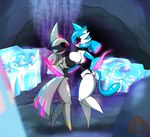 anthro dar_k darofthestar duo female female/female irondolly haydendjredskin nintendo pokemon gardiehayden future_pokemon gardevoir generation_3_pokemon generation_9_pokemon iron_valiant paradox_pokemon pokemon_(species) absurd_res hi_res