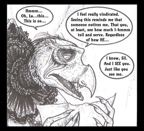 anthro beak claws dialogue elderly fangs gown hair multi_limb reassuring renaissance_clothing romantic romantic_ambiance romantic_couple scroll speech_bubble teeth text skekla_(artist) the_dark_crystal skeksil_the_chamberlain alien skeksis 2025 comic english_description english_text signature herm_(lore)