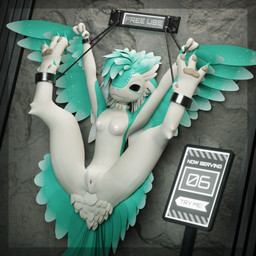 anthro arms_above_head arms_tied bodily_fluids bound bound_to_wall breasts cum female free_use genital_fluids genitals leaking_cum legs_above_head legs_tied serving solo spread_legs spreading vulva wall_(structure) wall_hanging locoroo naii avali avian 1:1 3d_(artwork) absurd_res blender_(artwork) digital_media_(artwork) hi_res