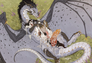 after_sex animal_genitalia animal_penis animal_vulva anus balls blue_eyes bodily_fluids claws cum duo equine_genitalia equine_vulva erection feet female feral flower fur genital_fluids genitals grass green_eyes grey_body grey_scales heterochromia holding_another hooves horn interspecies lavender_(flower) leaking_cum long_tail lying male mane membrane_(anatomy) membranous_wings multicolored_body multicolored_fur multicolored_mane multicolored_scales muscular muscular_feral muscular_male on_back outside penis plant ridges scales sheath spots spotted_wings spread_wings tail tailbutt teats teeth udders vulva white_body white_fur wings yellow_eyes scarlanya mythology dragon equid equine horse mammal mythological_creature mythological_scalie scalie 2026 absurd_res colored hi_res shaded