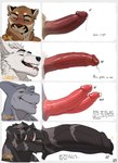 2_penises animal_genitalia animal_penis anthro bedroom_eyes big_penis black_body black_fur black_scales blush bodily_fluids chart circumcised circumcision_scar curved_penis diphallism ear_piercing ear_ring erection eyes_closed foreskin fur genital_fluids genital_piercing genital_scar genitals grey_body grey_scales grey_skin group group_nudity hemipenes huge_penis humanoid_genitalia humanoid_penis licking licking_lips male male/male measurements multi_genitalia multi_penis multicolored_body multicolored_fur multicolored_scales narrowed_eyes nude partially_retracted_foreskin penis penis_chart penis_piercing penis_size_difference piercing precum prince_albert_piercing ring_piercing scales scar seductive simple_background stripes tan_body tan_fur text tongue tongue_out two_tone_body two_tone_scales white_body white_fur yellow_eyes repzzmonster penis_lineup cyrus_(repzzmonster) jakob_(repzzmonster) peyton_(repzzmonster) repzzmonster_(character) zillo_(repzzmonster) canid canine canis cougar dinosaur felid feline fish mammal marine prehistoric_species reptile scalie shark wolf absurd_res english_text hi_res