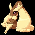 anthro breasts butt featureless_breasts female long_ears looking_at_viewer simple_background sitting small_breasts smile solo transparent_background thousandarms nintendo pokemon generation_4_pokemon lopunny pokemon_(species) 1:1 2021 absurd_res alpha_channel hi_res