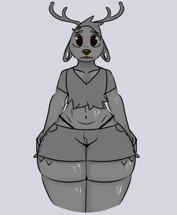 alternative_fashion femboy goth male piercing solo thick_thighs wide_hips alan_possum deer humanoid mammal absurd_res hi_res