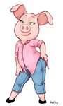 anthro clothing female footwear green_eyes simple_background smile solo rubtox illumination_entertainment sing_(movie) rosita_(sing) domestic_pig mammal suid suine sus_(pig) 2017 hi_res signature