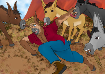 australia australian_bush braying ear_growth ear_pull feral forced forced_transformation fur fur_growth growth hee_haw herd hooves licking male resisting solo species_transformation tail tail_pull tongue transformation uluru wild_donkey hawkin transformaytion transformaytion2026 asinus donkey equid equine human mammal absurd_res hi_res