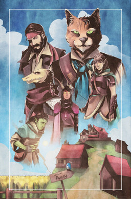 2_horns 5_fingers accessory ambiguous_feral ambiguous_gender anthro armor arrow_(weapon) bard beaded_horn_ring beak beard belt_pouch black_beard black_clothing black_coat black_eyebrows black_eyes black_facial_hair black_hair black_horn black_mustache black_topwear black_vest blue_body blue_feathers blue_necktie blue_sky blue_wings bow_(weapon) breasts brown_clothing brown_dress brown_fingerless_gloves brown_gloves brown_hair brown_handwear brown_shirt brown_topwear brown_tunic building chainmail cheek_scar chimney cloak closed_smile clothed clothed_anthro clothed_female clothed_human clothed_humanoid clothed_male clothing cloud coat crossed_arms day dialogue dot_eyes dress druid empty_eyes eye_patch eyebrows eyewear facial_hair facial_scar feathers female female_humanoid fence feral field fingerless_gloves fingers fur fur_trim_(clothing) fur_trim_cloak fur_trim_shawl gauntlets glint gloves green_body green_cloak green_clothing green_eyes green_shawl green_skin grey_beak grey_clothing grey_fingerless_gloves grey_gloves grey_handwear grey_horn grey_nose group hair hand_on_own_belly handwear headband holding_bow_(weapon) holding_object holding_ranged_weapon holding_weapon horn horn_jewelry horn_ring house humanoid_pointy_ears ill jewelry larger_anthro larger_male light long_hair looking_at_viewer magic_user male male_anthro male_human male_humanoid mouth_closed mustache necklace necktie orange_body orange_eyes orange_fur paladin path pirate pointy_ears pupils purple_scarf quiver_(object) ranged_weapon red_clothing red_dress red_headband red_robe ring_(jewelry) robe rogue scales scar scarf sharp_teeth shawl shirt short_hair sign simple_eyes sitting_on_shoulder size_difference sky slit_pupils smaller_anthro smaller_male smile smoke standing standing_on_shoulder tan_body tan_clothing tan_eyebrows tan_shirt tan_skin tan_topwear teeth text topwear town tribal_spellcaster tunic tusks vest wall_(structure) weapon whiskers window wings wood wood_fence yellow_body yellow_scales yellow_sclera theamazingmrc dungeons_and_dragons hasbro oxventure wizards_of_the_coast corazon_de_ballena dob_(oxventure) egbert_(oxventure) merilwen minibert_(oxventure) prudence_(oxventure) rust_on_the_harbour avian bird dragonborn_(dnd) elf felid half-orc horned_humanoid human humanoid mammal orc scalie tabaxi tiefling wood_elf 2020 adobe_photoshop_(artwork) colored digital_drawing_(artwork) digital_media_(artwork) english_description english_text hi_res lighting shaded
