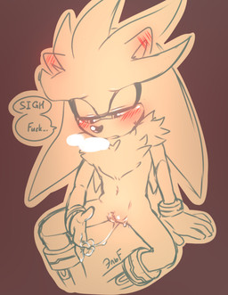 andromorph anthro blush blush_lines bodily_fluids boots clothing dialogue ear_blush fingering fluffy fluffy_chest footwear genital_fluids gloves handwear intersex shoes solo speech_bubble steamy_breath text vaginal vaginal_fingering vaginal_fluid_string vaginal_fluids vaginal_fluids_on_hand krazyelf sega sonic_the_hedgehog_(series) silver_the_hedgehog eulipotyphlan hedgehog mammal 2020 digital_drawing_(artwork) digital_media_(artwork) english_text hi_res restricted_palette