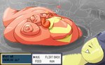 actualblueblu ambiguous_gender belly big_belly blue_body bodily_fluids digital_media_(artwork) duo english_text flabby_arms forest generation_1_pokemon heart_symbol hi_res immobile large_tongue lickitung long_tongue markings moobs morbidly_obese navel nintendo obese overweight pink_body pixel_(artwork) plant pokemon pokemon_(species) shaded simple_background simple_shading sketch sketch_background snorlax surprise sweat tail text thick_tail thick_thighs third-party_edit tongue tree yellow_markings