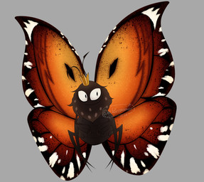 2_antennae 4_legs 4_wings ambiguous_gender ambiguous_taur antennae_(anatomy) arthropod_abdomen black_antennae black_body crown eyespots grey_background headgear insect_wings lepidopteran_wings looking_aside markings monotone_background monotone_body multi_wing multicolored_wings nude_ambiguous nude_taur orange_wings quadruped ruff simple_background solo spread_wings standing wings eclairconsumer disney hoppers_(disney) pixar titus_(hoppers) arthropod butterfly insect lepidopteran taur 2026 digital_drawing_(artwork) digital_media_(artwork) hi_res shaded signature soft_shading