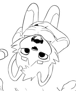 anthro bent_legs canine_teeth cheek_tuft cross-eyed facial_tuft hand_on_belly head_tuft lying male male/male on_back open_mouth pointy_ears presenting_mouth solo tongue tongue_out tuft upside_down young young_anthro young_male minishadefox ruke_(minishadefox) canid canine canis domestic_dog husky mammal nordic_sled_dog siberian_husky spitz hi_res monochrome