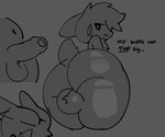 anthro ass_up balls big_butt butt butt_focus duo femboy genitals male nude penis moxiidraws hi_res monochrome