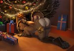 2016 4_toes absurd_res all_fours anthro anus ass_up aziza bdsm biped bound breasts brown_body brown_fur brown_hair butt candy candy_cane christmas christmas_present christmas_tree dessert detailed_background digitigrade feet female food fur genitals gift gift_wrapped grey_anus grey_pussy hair half-closed_eyes hanging_breasts hi_res holidays hyena inside looking_back mammal markings narrowed_eyes nude pawpads paws plant presenting presenting_hindquarters presenting_pussy pussy raised_tail rear_view ribbons seductive solo spots spotted_body spotted_fur spotted_hyena submissive submissive_female tail text toes totesfleisch8 tree yellow_eyes