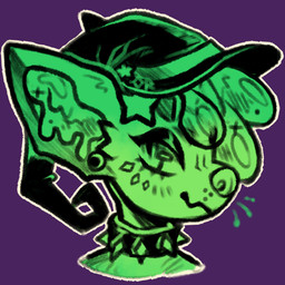 anthro clothing collar femboy green_slime hat headgear headwear magic_user male slime solo spiked_collar spikes witch witch_hat witchboy greaserdemon canid canine mammal 1:1 headshot_portrait low_res portrait sketch