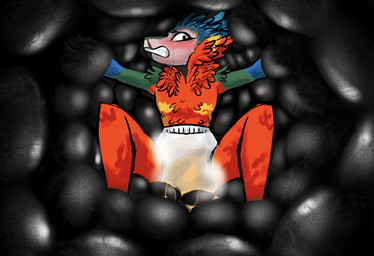 anthro bdsm blue_body blue_feathers bodily_fluids bondage bound clothed clothing diaper feathered_crest feathers genital_fluids green_body green_feathers head_crest inside kronos_unveiled latex male panicked_look panicking red_body red_feathers sitting solo spread_legs spreading steam stuck trapped unclean_diaper urine used_diaper using_diaper wearing_diaper wet_diaper wetting wetting_diaper white_diaper yellow_body yellow_feathers jonisblobbed alexian dinosaur dromaeosaurid feathered_dinosaur feathered_scalie prehistoric_species reptile saurischian scalie theropod velociraptor 2026 digital_drawing_(artwork) digital_media_(artwork) hi_res