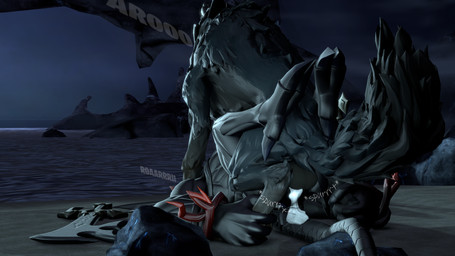 anal anal_penetration balls beach bestiality biceps black_body bodily_fluids breath cum darkness duo feral feral_penetrating feral_penetrating_humanoid fog from_front_position fur genital_fluids genitals growling hair howl humanoid_hands humanoid_on_feral humanoid_penetrated lying male male/male male_feral male_humanoid male_penetrated male_penetrating male_penetrating_male mating_press melee_weapon missionary_position muscular muscular_male muscular_thighs not_furry on_back orange_spikes orgasm outside panting panting_in_face penetration penis pregnant pregnant_male rock sand sex small_wings spiked_tail spikes spikes_(anatomy) sword sword_in_ground tail text thrust_lines thrusting tongue weapon wings yellow_eyes trashy_sfm epic_games fortnite kingdom_hearts square_enix dark_inferno canid canine canis demon heartless humanoid mammal monster wolf 16:9 3d_(artwork) 4k absurd_res digital_media_(artwork) hi_res source_filmmaker_(artwork) widescreen