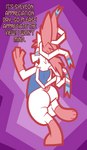 anthro anthrofied big_butt butt date_celebration pokemorph solo tail text pembrokewkorgi nintendo pokemon pokemon-specific_day sylveon_day silky_smooth canid eeveelution generation_6_pokemon mammal pokemon_(species) sylveon absurd_res english_text hi_res