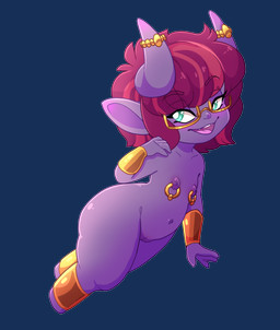 arm_bracers armor bedroom_eyes big_ears bracers chibi eyewear female genitals glasses gold_(metal) gold_jewelry green_eyes hair horn horn_jewelry horn_ring humanoid_genitalia jewelry leg_braces looking_at_viewer narrowed_eyes nipple_piercing nipples not_furry open_mouth piercing purple_body purple_skin red_hair ring_(jewelry) seductive simple_background solo thick_thighs transparent_background fluffymommabear iemier humanoid imp tome_imp alpha_channel hi_res
