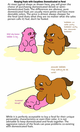 ambiguous_feral ambiguous_gender angry baby_talk brown_body brown_eyes brown_fur brown_tail bullying dialogue duo featureless_crotch featureless_feet featureless_hands feet feral front_view fur lying monotone_body monotone_fur neonate on_front open_mouth pink_body pink_fur red_eyes scared sitting standing stomping tail text violence young young_ambiguous young_feral carpdime fluffy_pony fluffy_pony_(species) mammal digital_media_(artwork) english_text flat_colors hi_res
