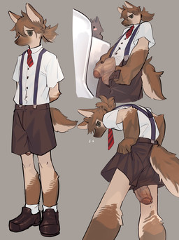 adolescent adolescent_anthro ambiguous_fluids anthro balls big_penis biped black_clothing black_footwear black_shoes bodily_fluids bottomwear brown_body brown_bottomwear brown_clothing brown_fur brown_glans brown_hair brown_shorts brown_snout clothed clothed_anthro clothed_male clothing collared_shirt countershade_fur countershade_tail countershading dress_shirt dripping duo fingers footwear foreskin front_view fur furgonomic_bottomwear furgonomics genital_fluids genitals glans green_eyes grey_background hair half-erect huge_penis humanoid_genitalia humanoid_hands humanoid_penis kemono looking_at_viewer looking_back looking_back_at_viewer low-angle_view male male_adolescent male_anthro mouth_closed multicolored_body multicolored_fur multiple_angles necktie open_bottomwear open_clothing open_shorts partially_retracted_foreskin pattern_necktie penis penis_poking_out penis_through_leghole plantigrade pointy_ears precum precum_drip pupils rear_view red_necktie school_uniform shirt short_hair shorts simple_background slim slim_anthro slim_male small_but_hung snout socks solo_focus standing striped_necktie suspenders tail tail_clothing tan_body tan_countershading tan_fur tan_inner_ear thick_penis three-quarter_view tied_hair topwear two_tone_body two_tone_fur uniform urinal urinal_peeking wardrobe_malfunction white_clothing white_footwear white_shirt white_socks white_topwear young young_anthro young_male astoro0430 canid canine canis domestic_dog mammal full-length_portrait hi_res multiple_images portrait