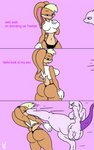 anthro big_breasts breasts butt butt_size_difference clothing duo female humor kick muscular shirt t-shirt thick_thighs thong topwear underwear violence vamrack looney_tunes nintendo pokemon warner_brothers lola_bunny generation_1_pokemon lagomorph legendary_pokemon leporid mammal mewtwo pokemon_(species) rabbit 5:8 comic hi_res