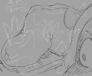 age_difference anthro antlers big_hands blush blush_lines blushing_profusely close-up clothed clothing equation eyelashes faceless_character faceless_male female flustered freckled_face freckles hand_focus horn larger_male long_eyelashes male math mature_male size_difference smaller_female thinking_about_another triangle_(shape) tv_remote huntermsmut deltarune undertale_(series) asgore_dreemurr noelle_holiday boss_monster_(undertale) deer mammal new_world_deer reindeer hi_res monochrome sketch