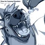 1:1 2024 anthro artist_name bodily_fluids buizel claws clothing dialogue duo english_text erryx fin finger_claws fur generation_4_pokemon greyscale hair hi_res hyena imminent_vore long_tail looking_at_another macro male male/male mammal markings micro monochrome nintendo open_mouth pokemon pokemon_(species) round_ears saliva sharp_teeth shirt short_hair snout speech_bubble spots spotted_body spotted_fur tail teeth text tongue tongue_out topwear username uvula