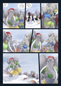 5_fingers ambiguous_gender anthro biped clothed clothing cloud cloudy_sky dark_body dark_skin day dialogue dialogue_box eyes_closed female feral fingers grey_body group male open_mouth outside proboscis_(anatomy) sky speech_bubble text young young_ambiguous bjekkergauken isilo_(bjekkergauken) maisha_(bjekkergauken) arthropod avian bird deer elephant elephantid humanoid insect mammal proboscidean 2026 colored comic english_text hi_res daughter_(lore) father_(lore) father_and_child_(lore) father_and_daughter_(lore) parent_(lore) parent_and_child_(lore) parent_and_daughter_(lore)