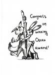 3_toes 4_fingers anthro award black_tie_(suit) clothed clothing dipstick_ears dipstick_tail dress duo ear_markings feet female fingers fur holding_award holding_object holding_oscar_statuette hug male markings multicolored_ears multicolored_tail oscar_statuette simple_background suit tail tail_markings toes white_background suslikd academy_awards disney zootopia judy_hopps nick_wilde canid canine fox lagomorph leporid mammal rabbit red_fox true_fox 2017 greyscale hi_res monochrome