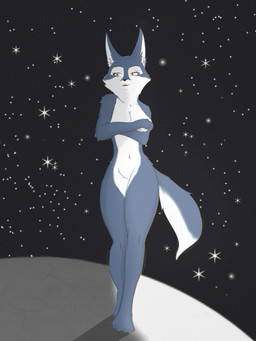 anthro female solo space kitsukael canid canine mammal 3:4 absurd_res hi_res